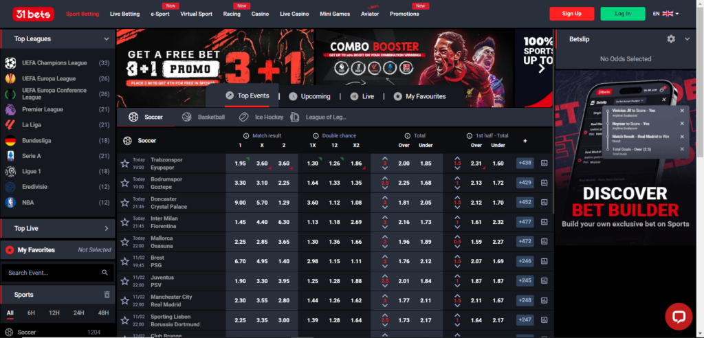 Learn 31 Bets Casino sports page