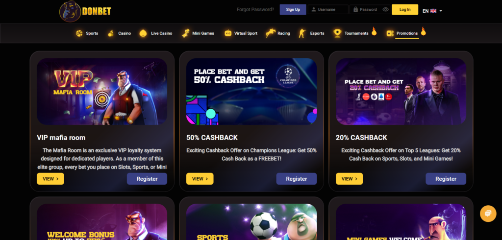 Discover DonBet Casino promotions page