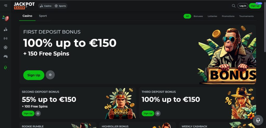 Discover Jackpotraider Casino promotions page