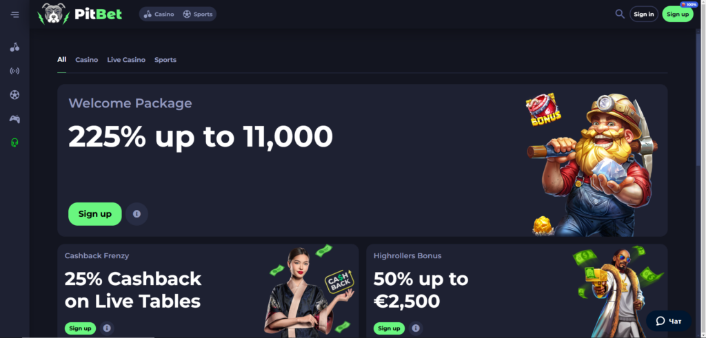 Explore PitBet Casino promotions page