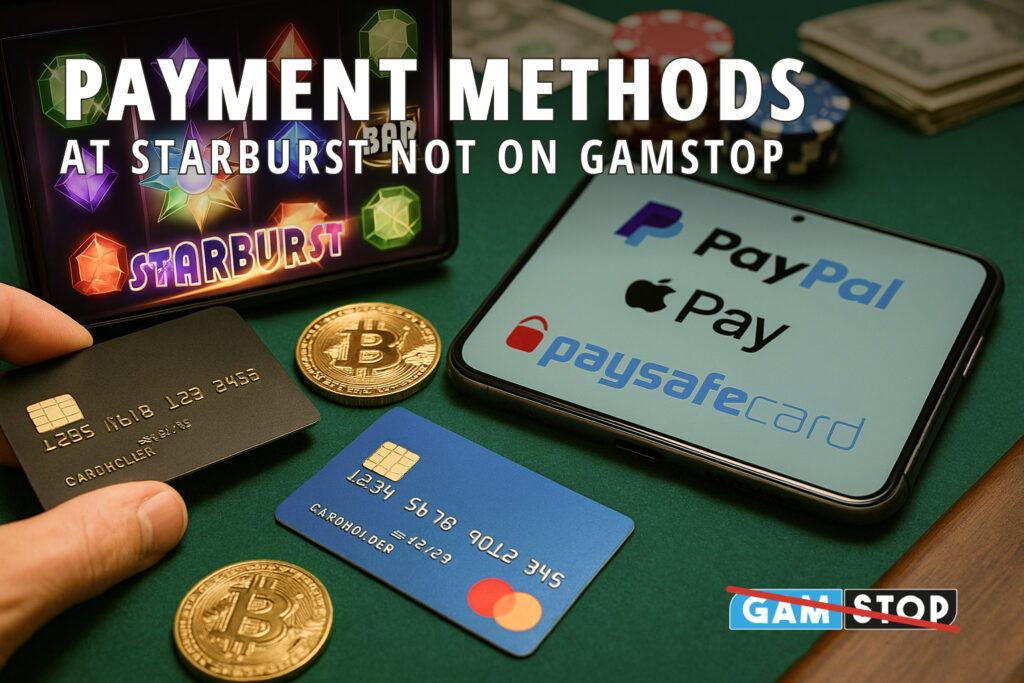 Explore payment methods at Starburst not on GamStop